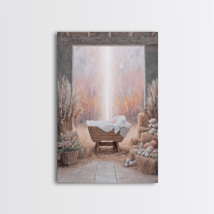 Manger Of Peace | Framed Canvas Print | Christian Wall Art | Christian Art Canvas | Christmas Art Prints | Framed Christmas Art | Christian