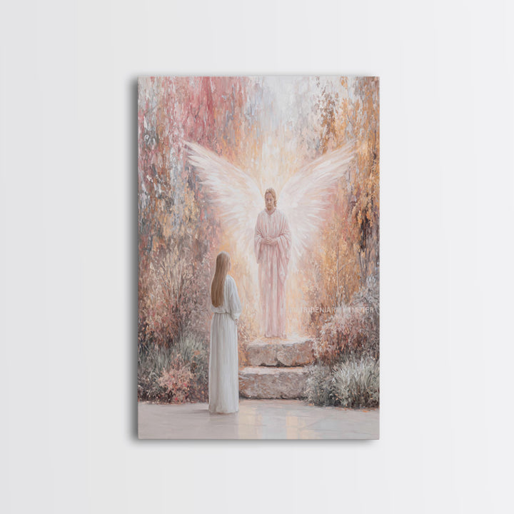 Angel’s Glad Tidings – Framed Canvas Print – Christian Wall Art – Christian Art Canvas – Modern Christian Art – Christian Gift – Christian