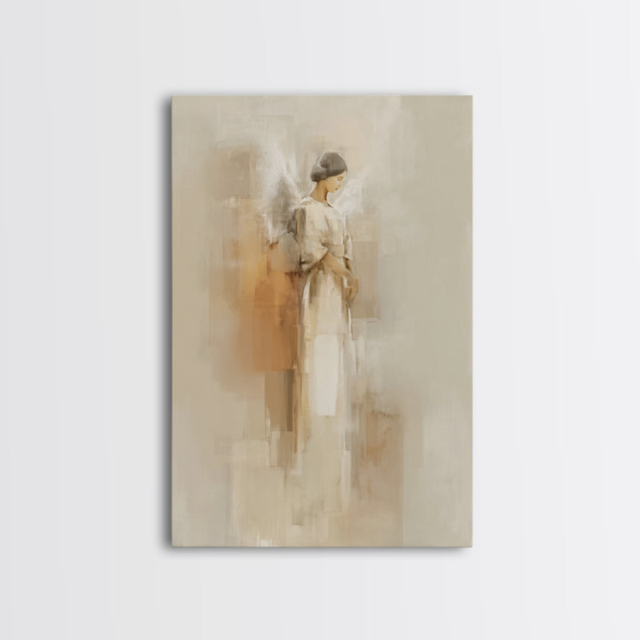 Silent Wings Blessing, Framed Canvas Print, Christian Wall Art, Christian Art Canvas, Christian Painting, Minimalist Christian Art, Christi