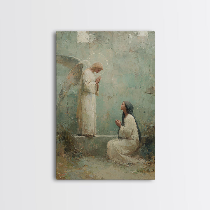 Angel Of Grace | Framed Canvas Print | Christian Art | Christian Wall Art | Christian Art Canvas | Vintage Christian Painting | Christian G