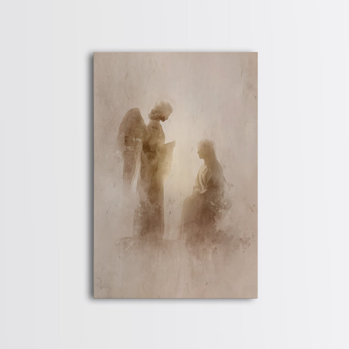 Sacred Encounter, Framed Canvas Print, Christian Wall Art, Christian Art Painting, Subtle Christian Art, Minimalist Christian Art, Christia