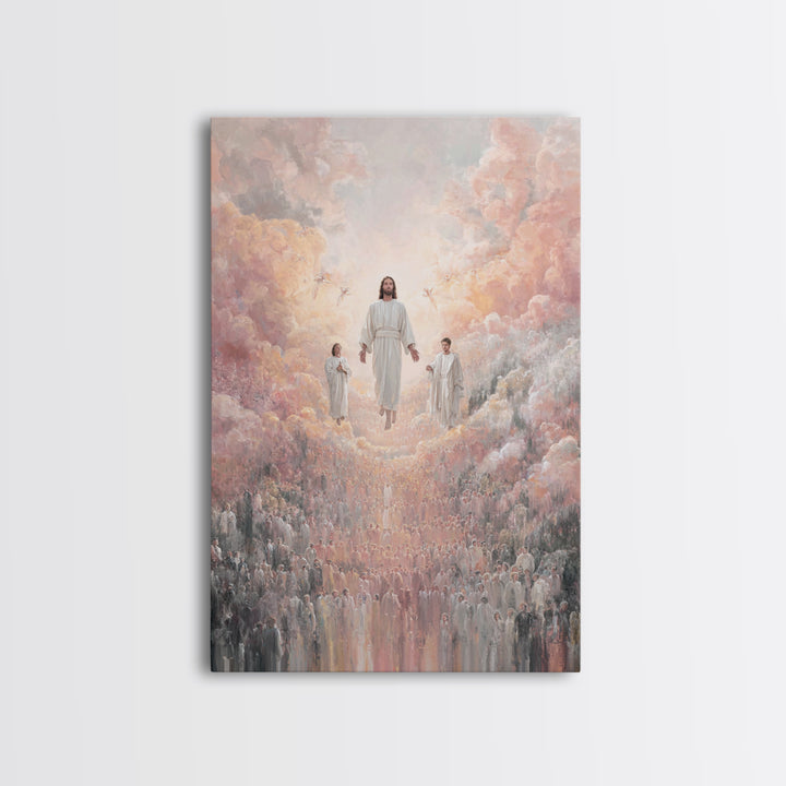 Heavenly Ascension – Framed Canvas Print – Christian Art Canvas – Large Christian Painting – Jesus Painting – Christian Wall Art – Christia