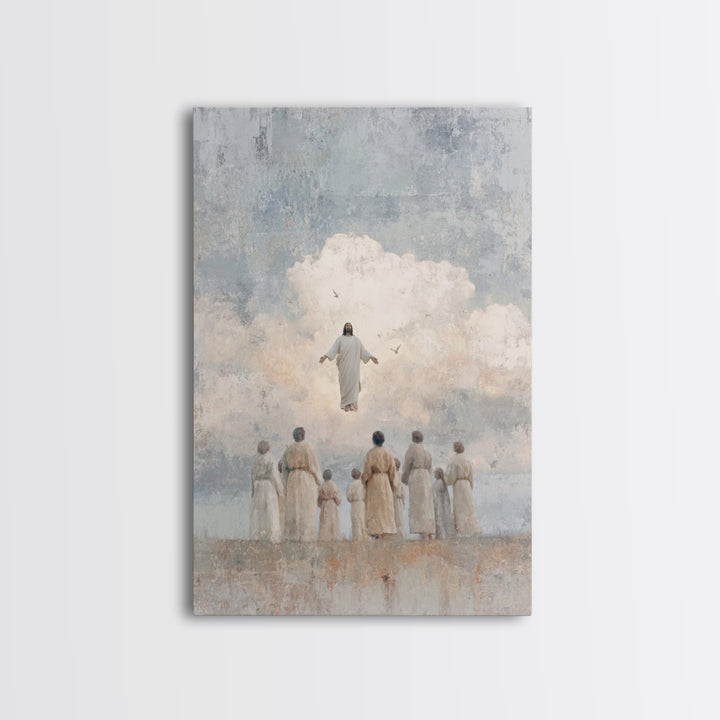 Clouds Of Glory, Framed Canvas Print, Christian Art Prints, Christian Wall Art, Jesus Painting Canvas, Modern Christian Art, Christian Chri