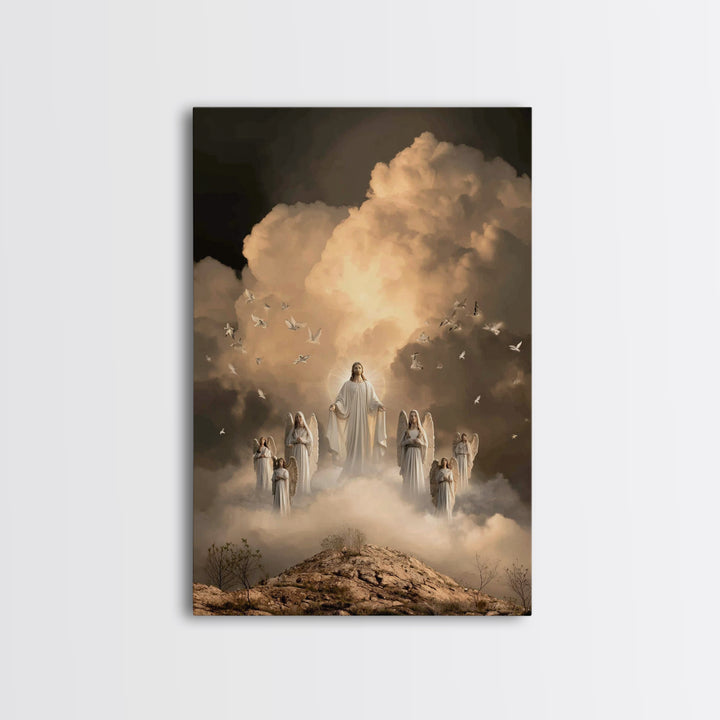 Glorious Return – Framed Canvas Print – Christian Wall Art – Jesus Painting – Christian Art Canvas – Large Christian Painting – Christian D
