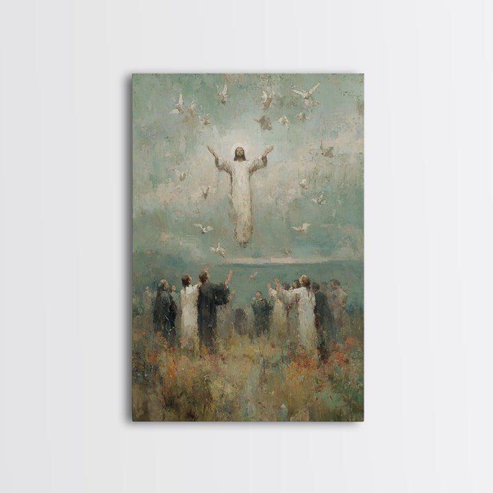 Ascension Light, Framed Canvas Print, Christian Art Canvas, Christian Wall Art, Jesus Painting, Modern Christian Painting, Christian Christ