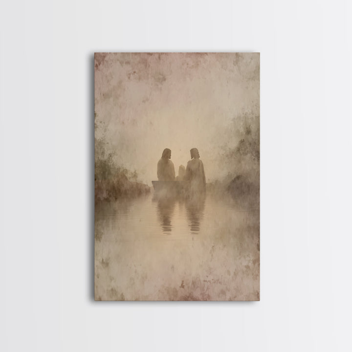 Baptism Light, Framed Canvas Print, Christian Wall Art, Christian Art Painting, Subtle Christian Paintings, Large Christian Art, Christian