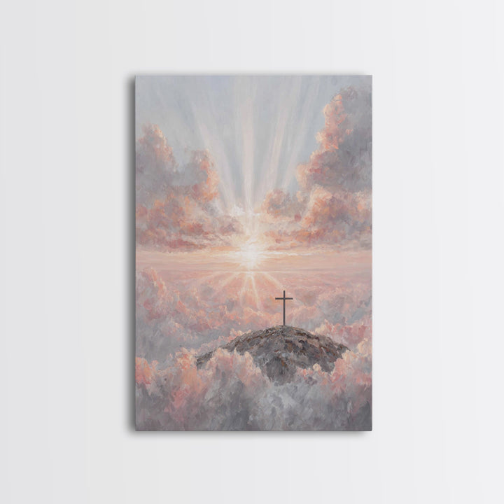 Dawn Of Salvation, Framed Canvas Print, Christian Wall Art, Christian Art Canvas, Modern Christian Art, Christian Paintings, Christian Deco