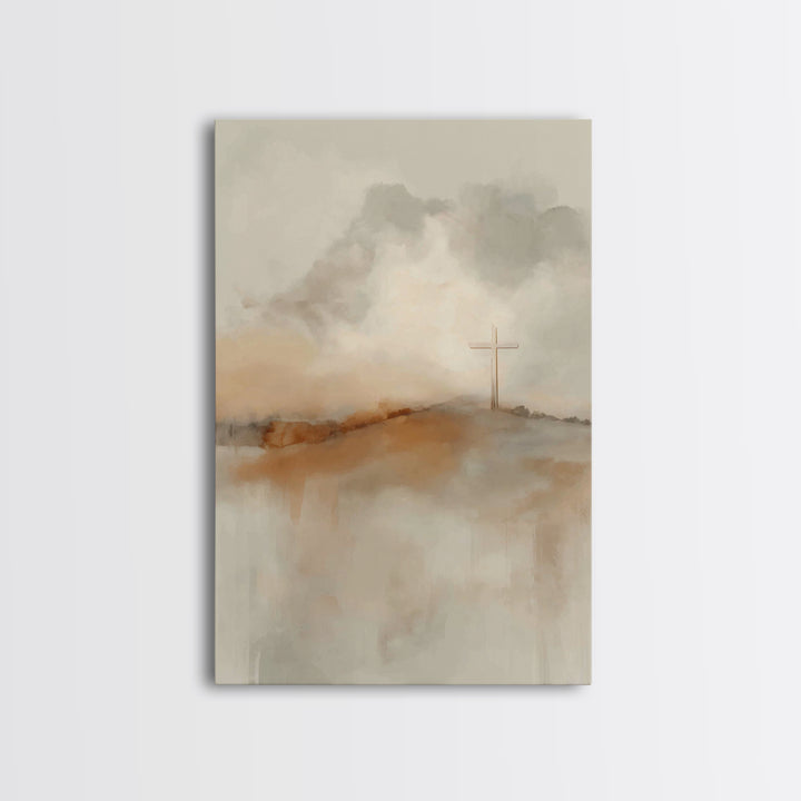 Valley Of Mercy – Framed Canvas Print – Christian Wall Art – Minimalist Christian Art – Christian Art Canvas – Subtle Christian Art – Chris