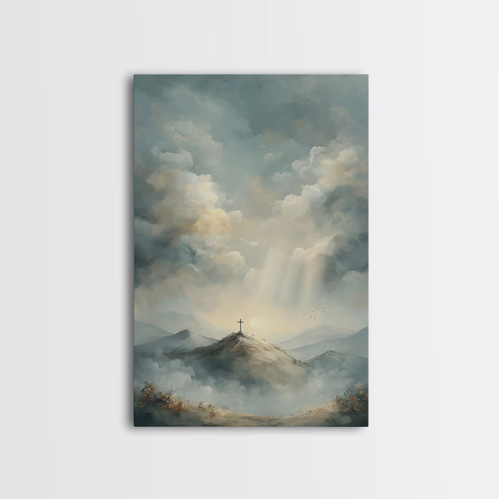 Heaven’s Summit | Framed Canvas Print | Christian Art Canvas | Christian Wall Art | Large Christian Art | Modern Christian Painting | Chris