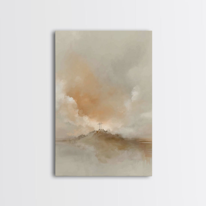 Cross Of Promise – Framed Canvas Print – Christian Art Work – Christian Wall Art – Abstract Christian Art – Christian Art Canvas – Christia