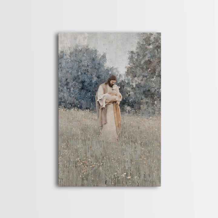 Lamb Of Grace | Framed Canvas Print | Jesus Painting | Christian Art Canvas | Christian Wall Art | Modern Christian Art | Christian Gift Id