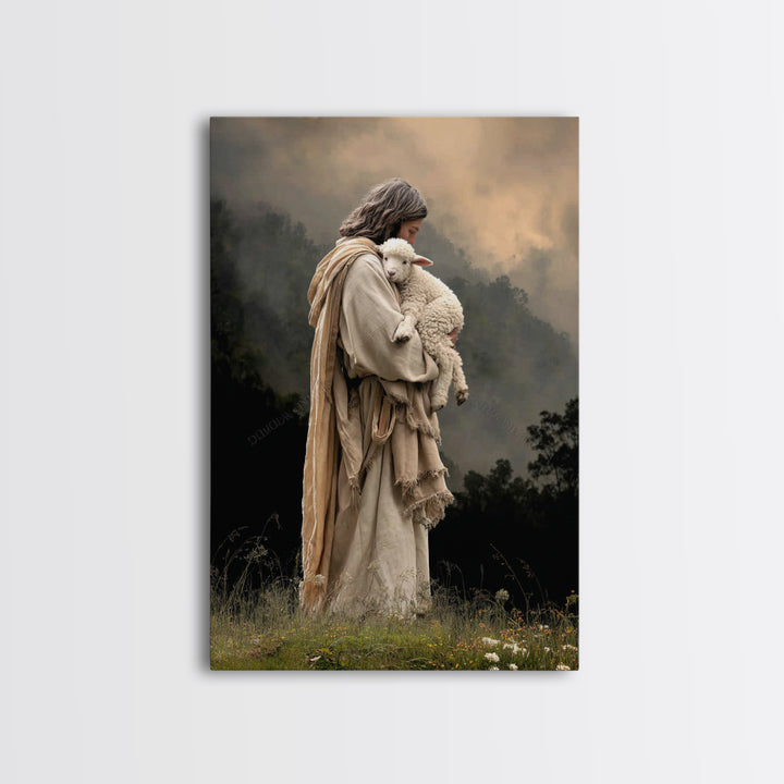 Pasture Keeper – Framed Canvas Print – Christian Art Canvas – Christian Wall Art – Vintage Christian Art – Christian Paintings – Christian