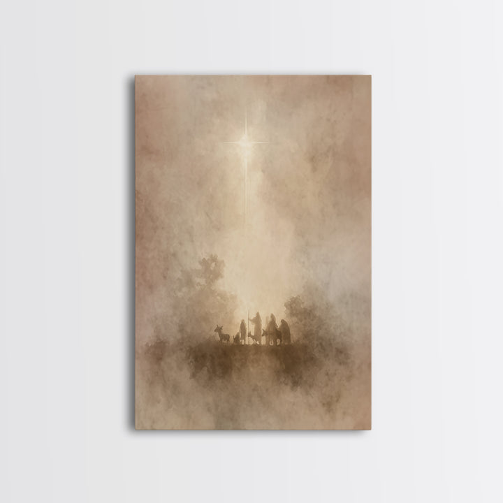 Guiding Light | Framed Canvas Print | Christian Wall Art | Christmas Art Prints | Christian Art Canvas | Subtle Christian Art | Christian C