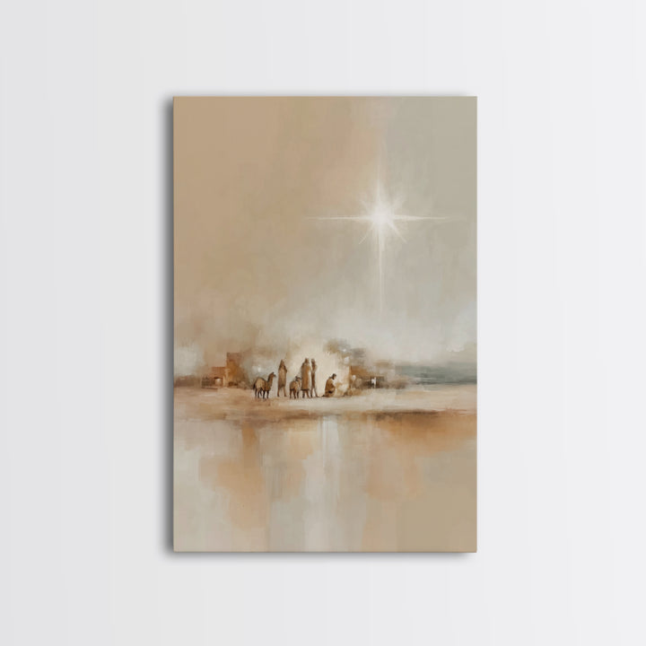 Bethlehem Journey, Framed Canvas Print, Christian Art Canvas, Christmas Art Prints, Christian Christmas Art, Subtle Christian Paintings, Ch