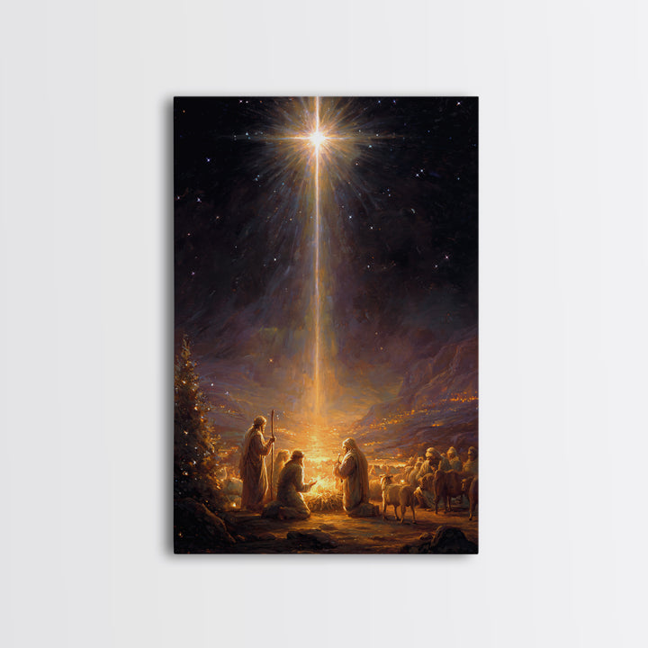 Radiant Redeemer – Framed Canvas Print – Christian Art Canvas – Christian Christmas Art – Christmas Art Work – Christian Wall Art – Christi
