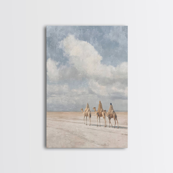 Three Kings Journey | Framed Canvas Print | Christmas Wall Art | Christian Christmas Art | Christian Art Canvas | Modern Christian Art