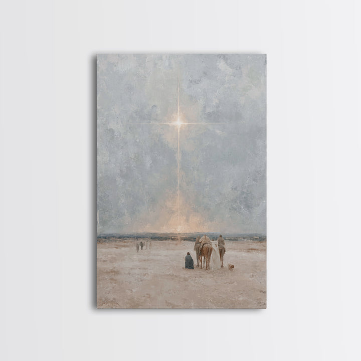 The Guiding Star – Framed Canvas Print – Christian Wall Art – Christian Art Canvas – Jesus Painting – Christmas Art – Christian Christmas A