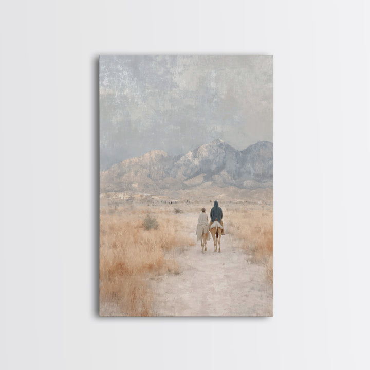 Desert Journey Light – Framed Canvas Print – Christian Wall Art – Jesus Painting – Christian Art Canvas – Christmas Art – Christmas Wall Ar