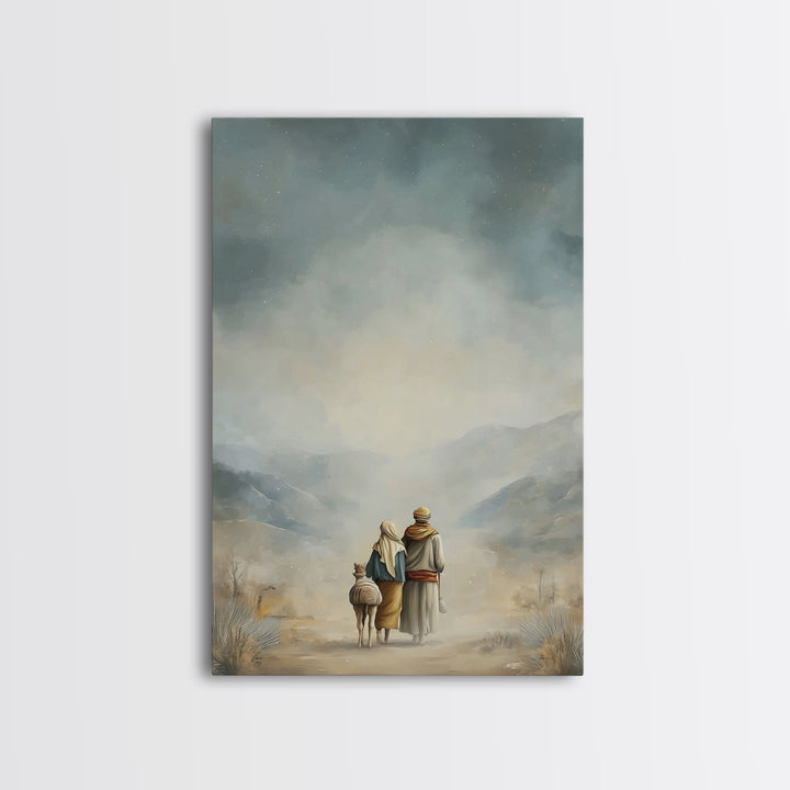 Humble Road Journey | Framed Canvas Print | Christian Art Canvas | Christmas Art | Christian Wall Art | Jesus Painting | Christian Decor