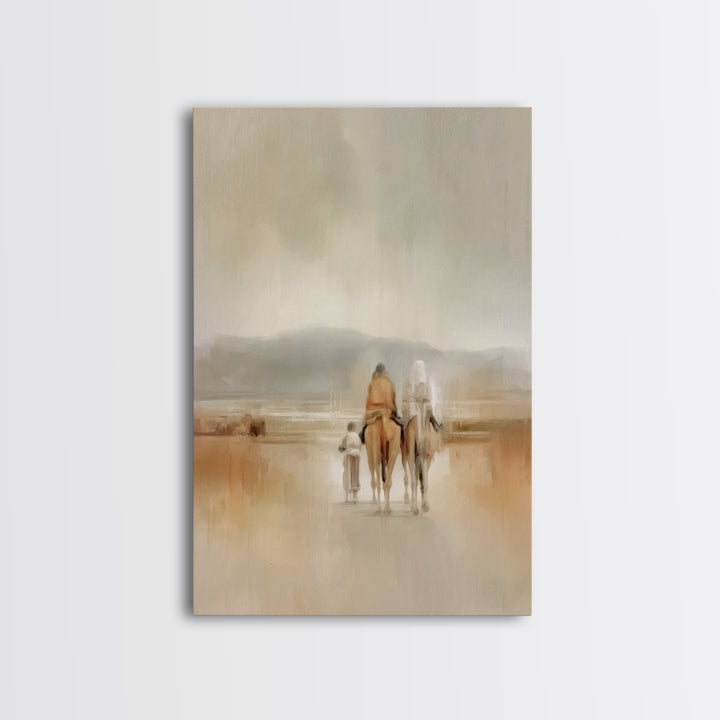 Evening Star Trail – Framed Canvas Print – Christian Art Canvas – Christian Christmas Art – Jesus Painting – Christian Wall Art – Christmas
