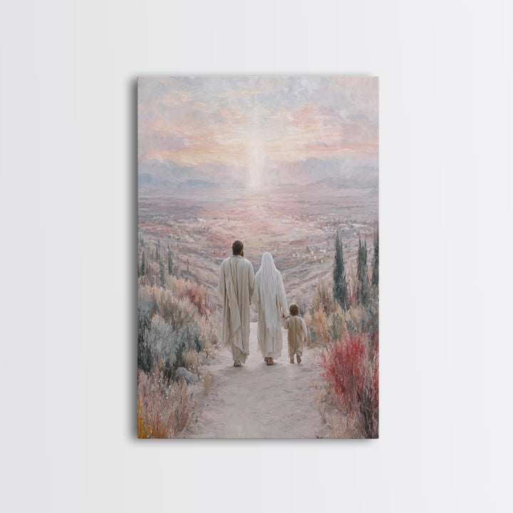 Twilight Covenant Path, Framed Canvas Print, Christian Wall Art, Christian Art Canvas, Jesus Painting, Christmas Art, Christian Decorations