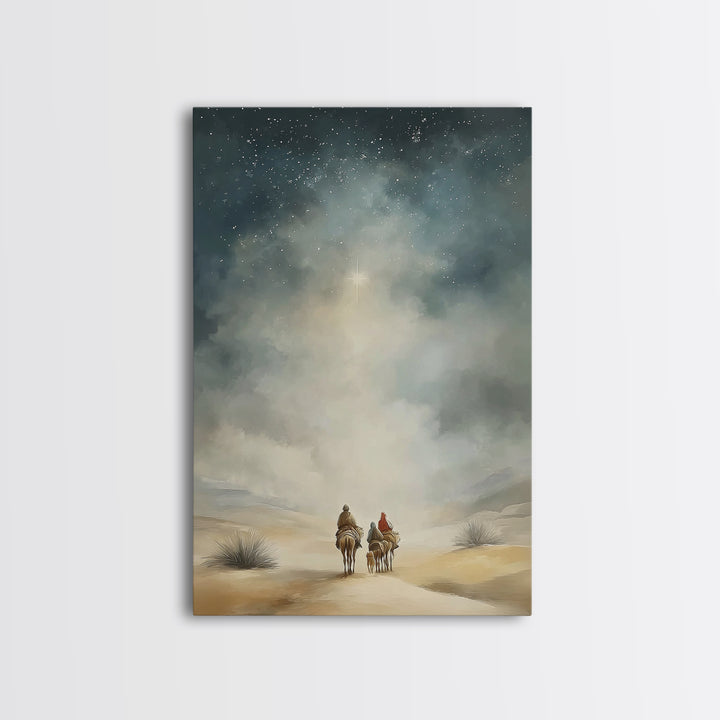 Star Of The Way – Framed Canvas Print – Christian Wall Art – Christian Art Canvas – Christmas Art – Jesus Painting – Christian Decorations