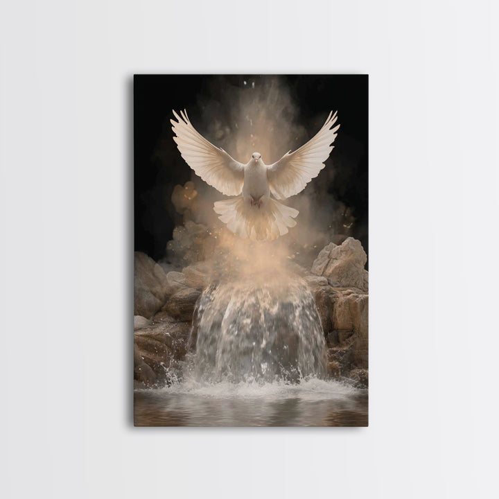Living Water Light – Framed Canvas Print – Christian Art Canvas – Christian Wall Art – Christian Art – Christian Painting – Christian Gift