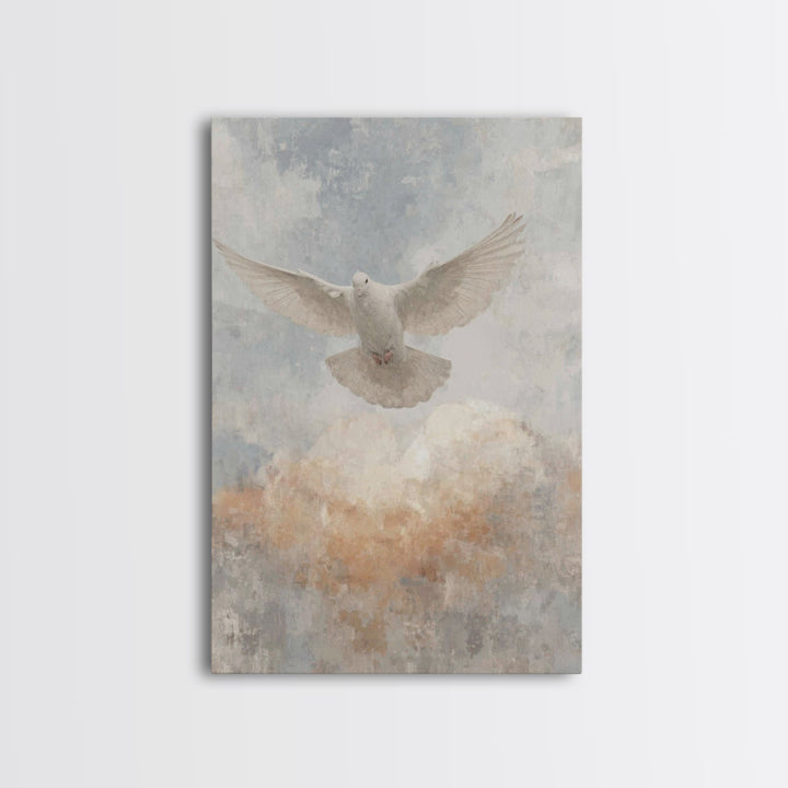 Heavenly Dove Light – Framed Canvas Print – Christian Wall Art – Christian Art Canvas – Christian Christmas Art – Christian Decor – Christi