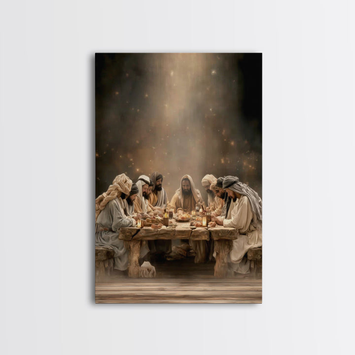 Blessed Table Fellowship – Framed Canvas Print – Christian Wall Art – Christian Art – Christian Art Canvas – Christian Decor – Christian Ch