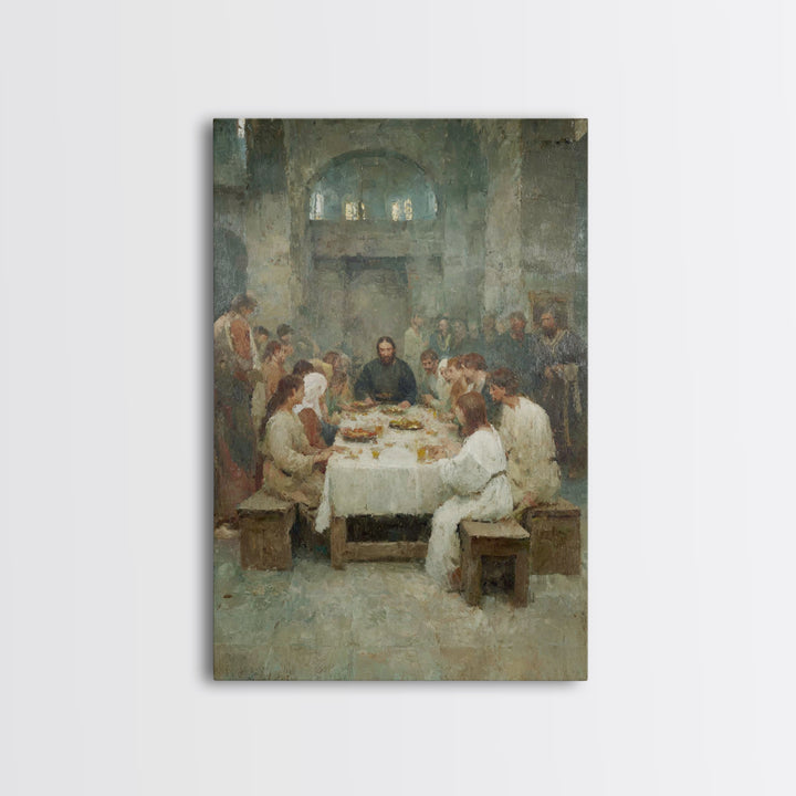 Sacred Gathering – Framed Canvas Print – Christian Art Canvas – Jesus Painting – Christian Wall Art – Christmas Art – Christian Decorations