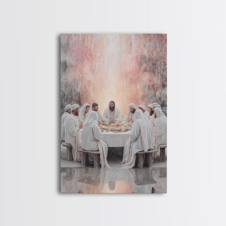 Heavenly Communion – Framed Canvas Print – Jesus Painting – Christian Art – Christian Wall Art – Christmas Art – Christian Christmas Decor
