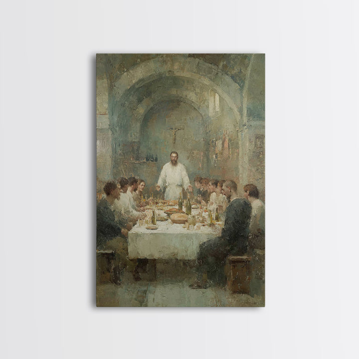 Holy Banquet – Framed Canvas Print – Christian Wall Art – Christian Art Canvas – Jesus Painting – Christmas Art – Christian Art Gift – Chri