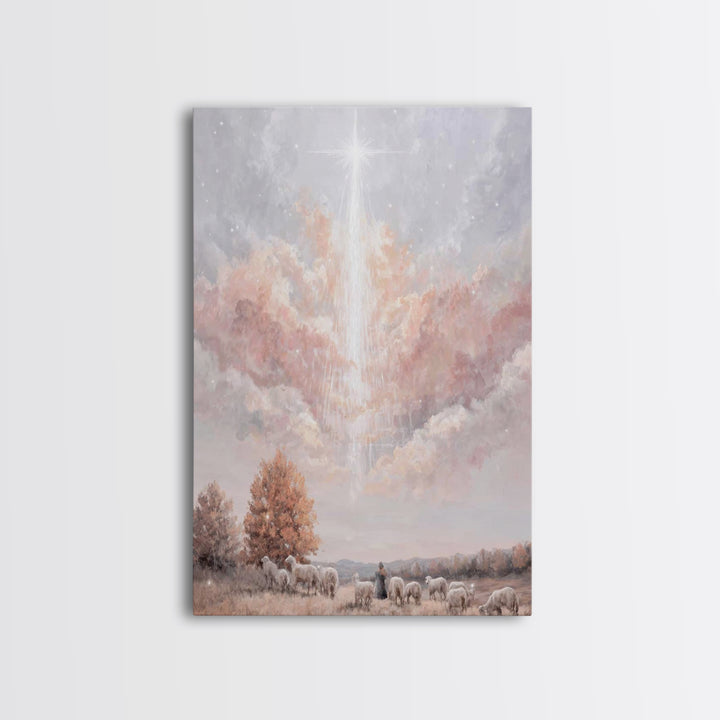 Heavenly Dawn – Framed Canvas Print – Christian Wall Art – Christian Art Canvas – Subtle Christian Art – Christmas Art Prints