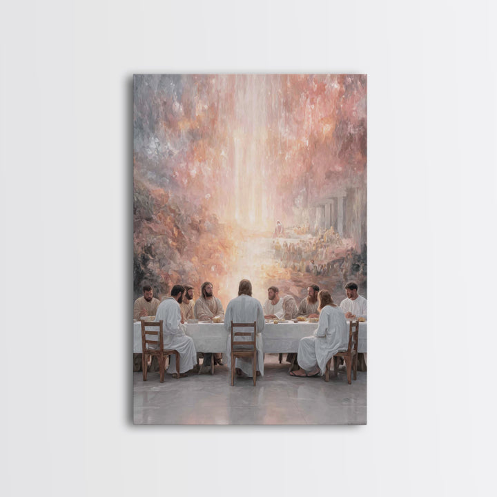 Christ’s Table – Framed Canvas Print – Christian Wall Art – Christian Art Print – Jesus Painting – Christmas Art – Christian Christmas Deco