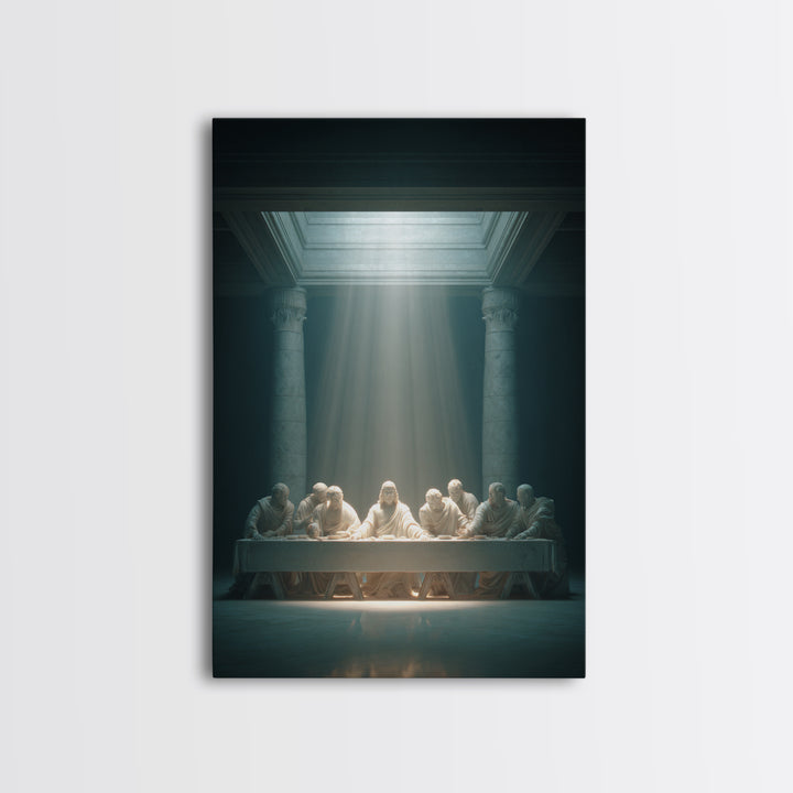Celestial Supper – Framed Canvas Print – Christian Wall Art – Christian Art Canvas – Vintage Christian Art – Jesus Painting – Christian Dec