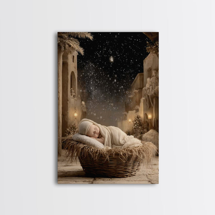 Star Of Bethlehem – Framed Canvas Print – Christmas Art – Christian Christmas Art – Christian Wall Art – Christian Art Canvas – Jesus Chris