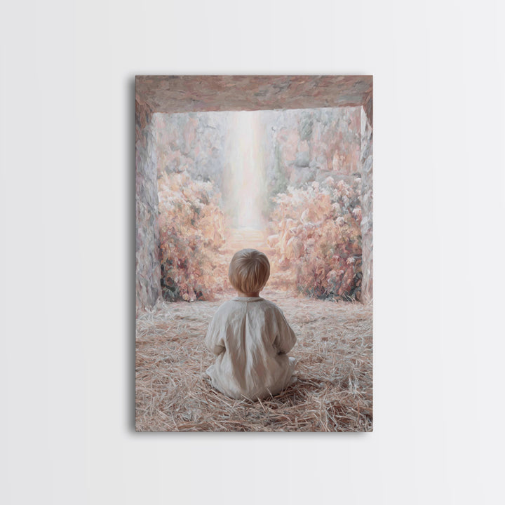 Child Of Promise | Framed Canvas Print | Christian Art Canvas | Christmas Art | Christian Christmas Art | Christian Wall Art | Christian De