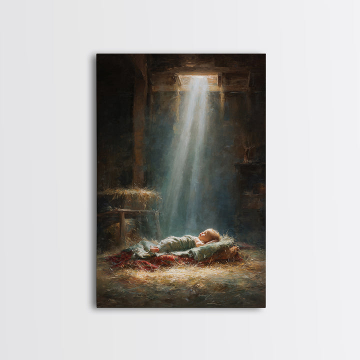 Nativity Dawn – Framed Canvas Print – Christmas Art – Christian Art Canvas – Christian Wall Art – Jesus Christmas Art – Christian Christmas