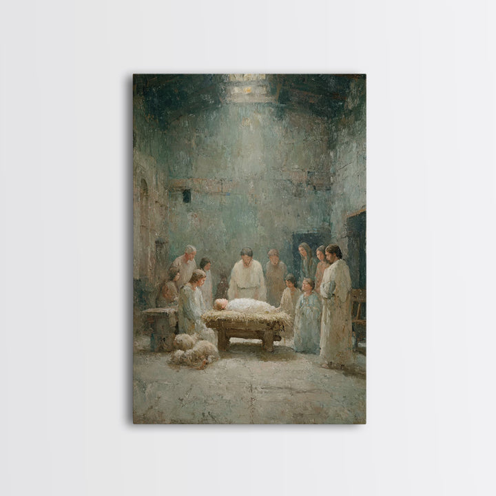 Holy Gathering | Framed Canvas Print | Christian Art Canvas | Jesus Christmas Art | Christmas Art | Christian Wall Art | Christian Decor