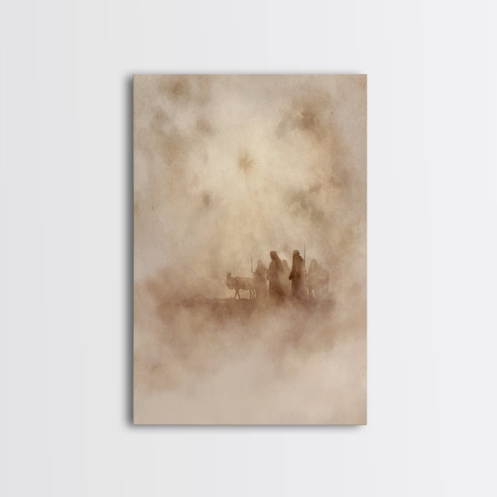 Shepherds of Light – Framed Canvas Print – Christian Wall Art – Christian Art Canvas – Christian Christmas Art – Christmas Wall Art