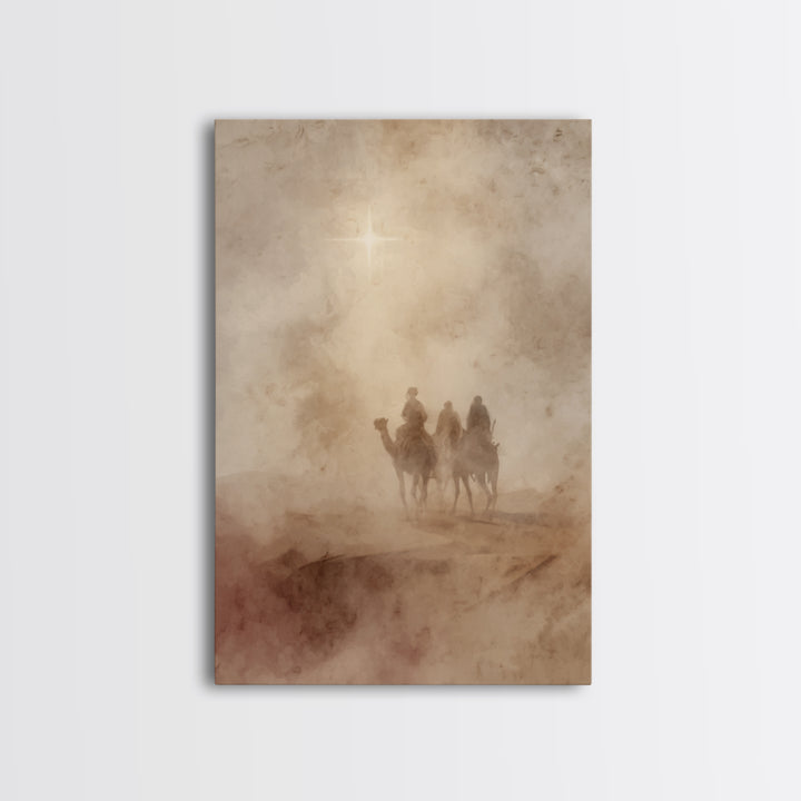 Night Of Revelation – Framed Canvas Print – Christian Christmas Art – Christian Art Canvas – Christmas Art Framed – Jesus Painting – Christ