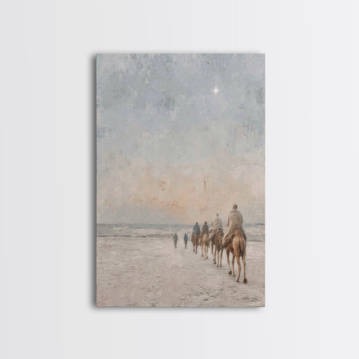 Sacred Pilgrimage, Framed Canvas Print, Christian Wall Art, Christian Christmas Art, Christian Art Canvas, Christmas Art Work, Jesus Painti