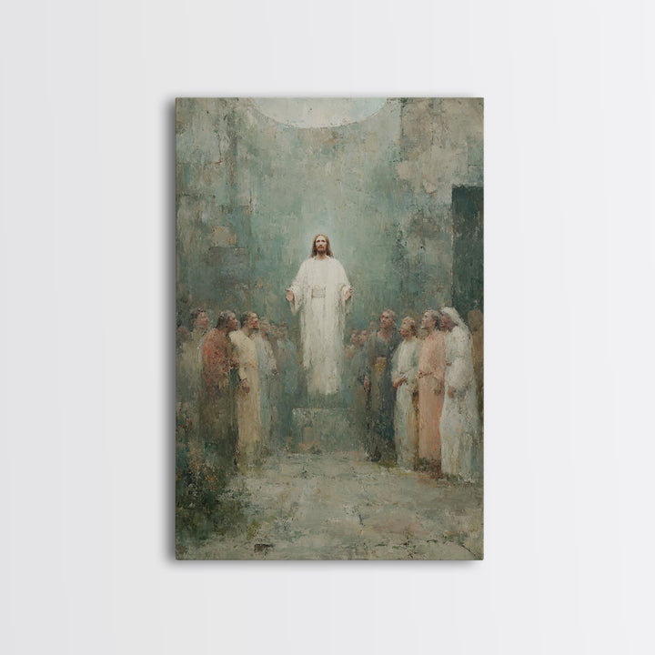 Divine Ascension | Framed Canvas Print | Jesus Painting | Christian Art Canvas | Christian Wall Art | Christian Art | Large Jesus Painting