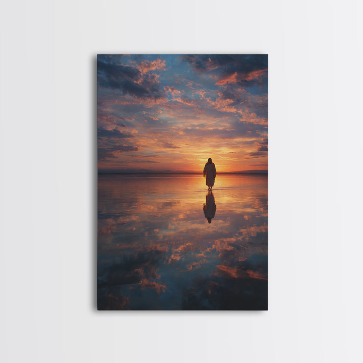 Sacred Reflection – Framed Canvas Print – Christian Wall Art – Christian Art Canvas – Jesus Painting – Modern Christian Art