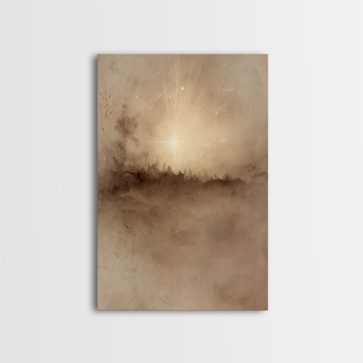 Star Of Bethlehem, Framed Canvas Print, Christian Wall Art, Christian Art Canvas, Christmas Art, Christian Christmas Art, Christian Decor