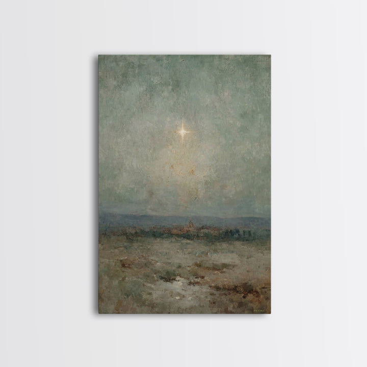 Silent Night Sky | Framed Canvas Print | Christian Wall Art | Christian Art Canvas | Christmas Art | Christian Christmas Art | Christian Gi