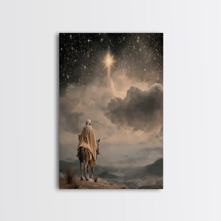 Holy Bethlehem Star, Framed Canvas Print, Christian Wall Art, Christian Art Canvas, Christmas Art, Christian Christmas Art, Christian Gift