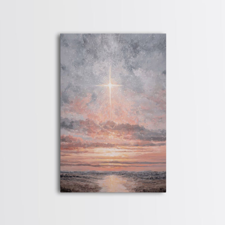 Celestial Promise | Framed Canvas Print | Christian Wall Art | Christian Art Canvas | Christmas Art | Christian Christmas Art | Christian D
