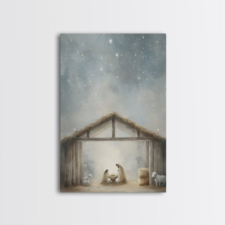 Heaven’s Radiance, Framed Canvas Print, Christian Wall Art, Christian Art Canvas, Christmas Art, Christian Christmas Art, Christian Gift Id
