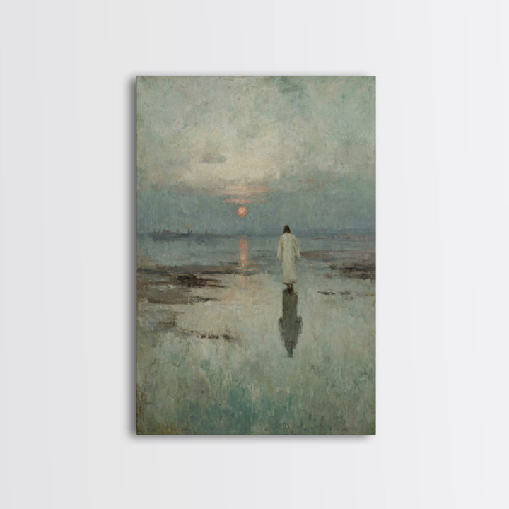 Sunset Messiah – Framed Canvas Print – Christian Wall Art – Christian Art Canvas – Jesus Painting – Christmas Art Prints